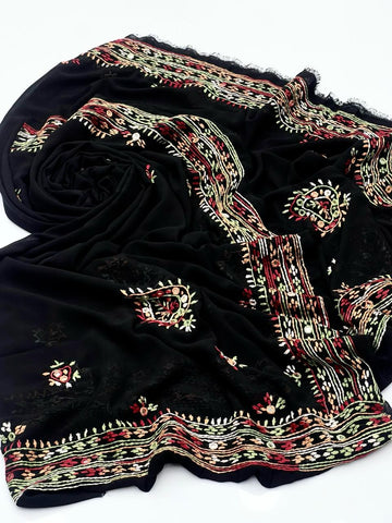 Korean Georgette Fabric
Multani Embroidered Chadar With Mirror Work