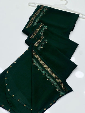 Korean Georgette Fabric
Beautiful Stones Work 1 Sided Border Chadar