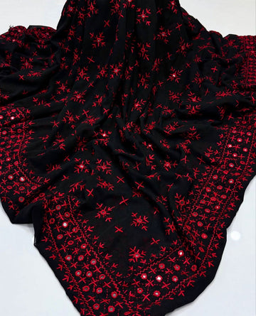 Korean Georgette Fabric
Sindhi Embroidered Chadar With Mirror Work