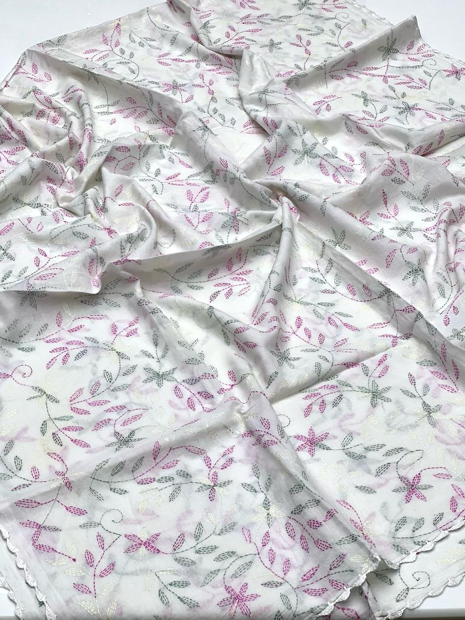 Pure Lawn Stuff 
Multani Hand Made Embroidered Chadar