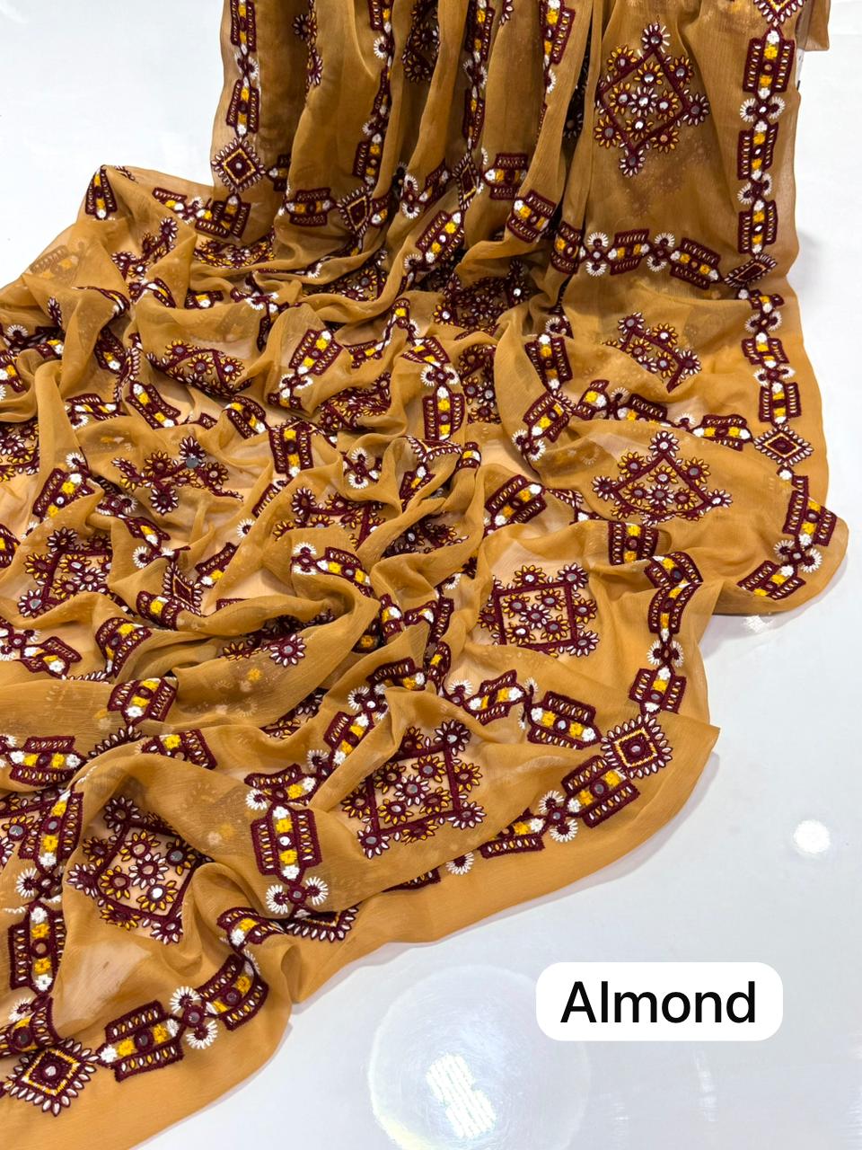 Crinkle Chiffon Chadar
