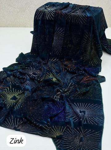 9000 Micro Velvet 
Stones Work Shawl