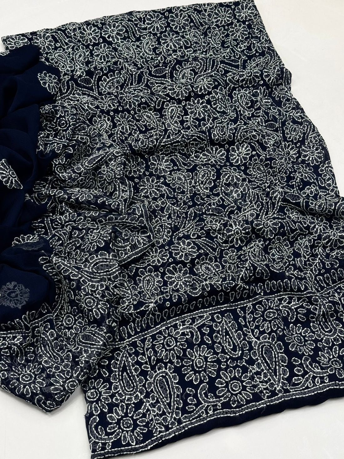 Soft Bamber Chiffon Handmade Multani Embroidery Jall Work 2 Piece Dress