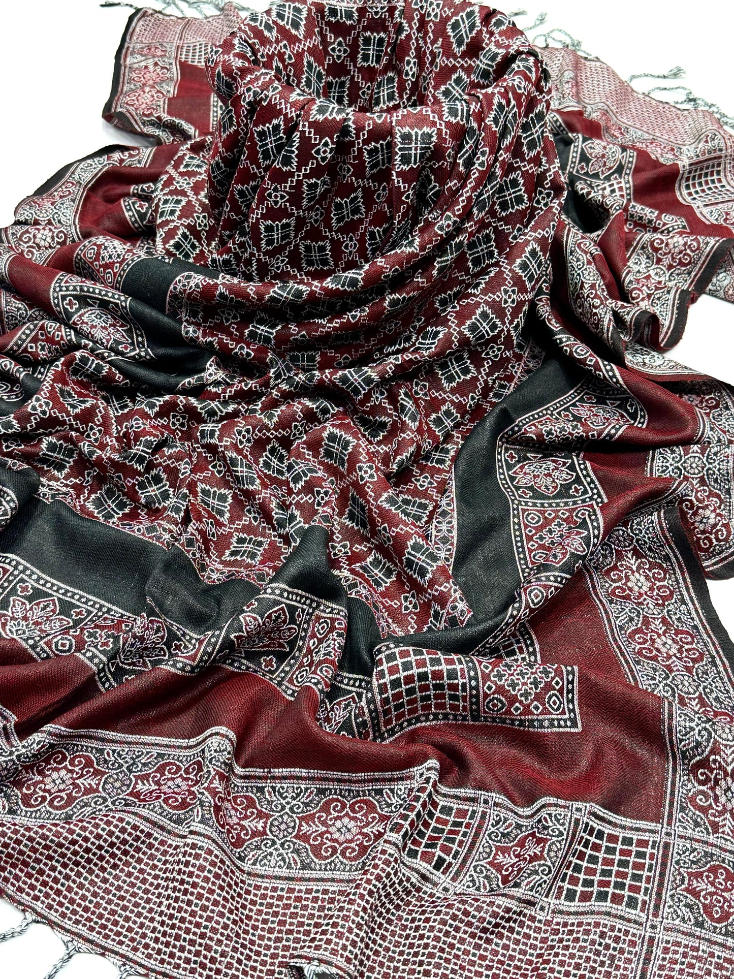 Beautiful Bnarsi Ajrak Pashmina Shawl