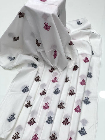 Elegant And Beautiful Machine Embroidered Pure Lawn Dupatte