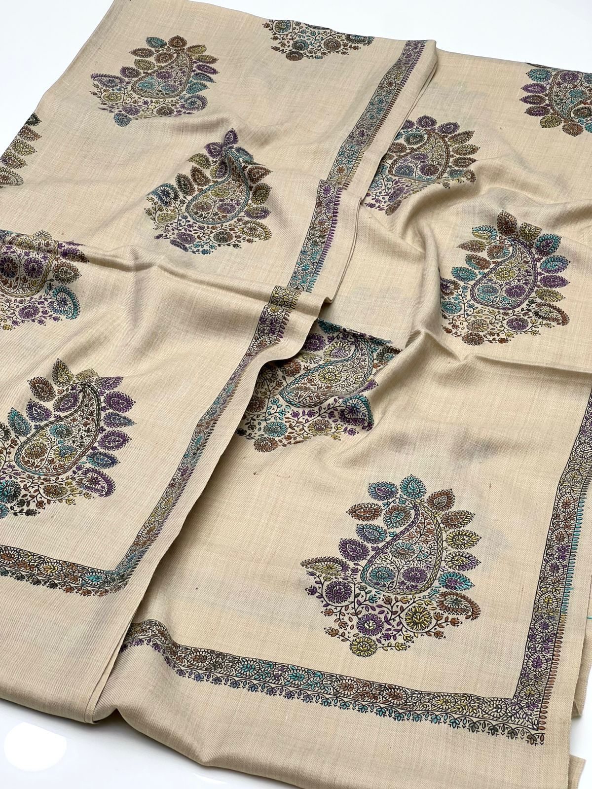 Pashmina Shawl
Hand Made Kashmiri Embroidery With Block Print