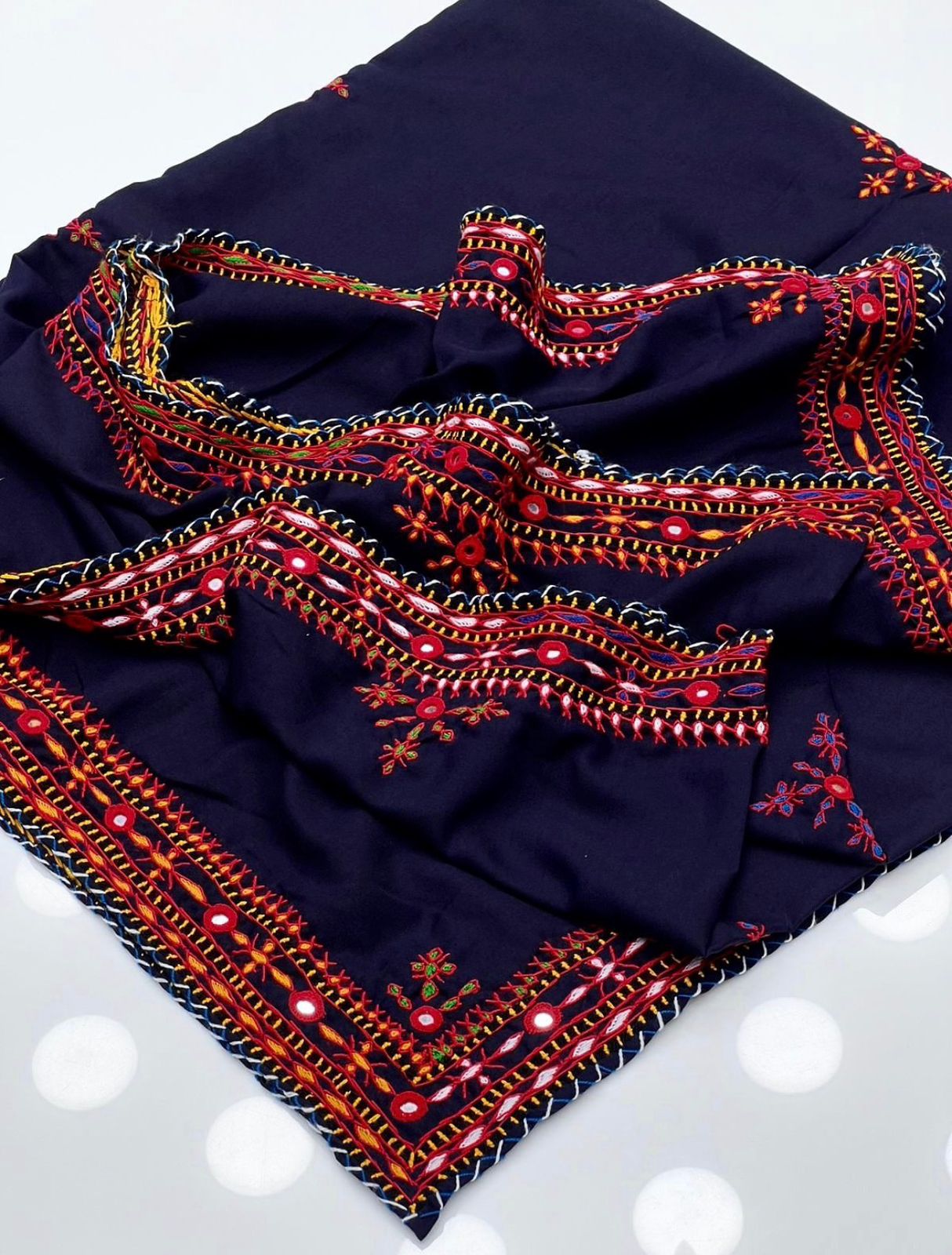 Swiss Lawn Fabric
Beautiful Hand Made Balochi Embroidery Chadar