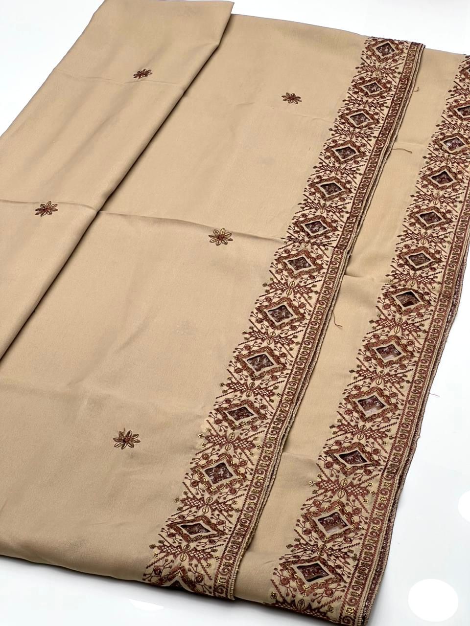 Swiss Lawn Fabric
Machine Sequence Plus Laser Cut Embroidery Chadar