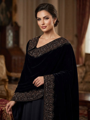 9000 Micro Velvet Shawl
Beautiful Stones Work