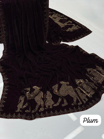 Micro Velvet Shawl
Beautiful Stones Work
