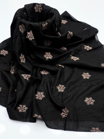 Elegant And Beautiful Machine Embroidered Pure Lawn Dupatta