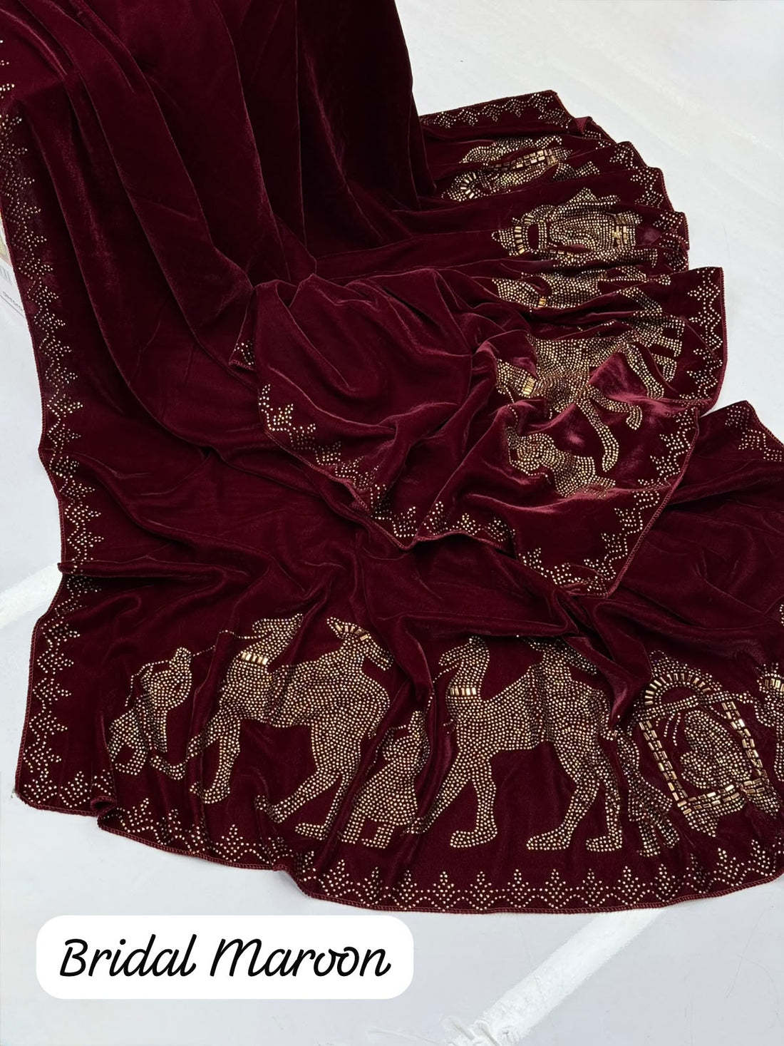 Micro Velvet Shawl
Beautiful Stones Work