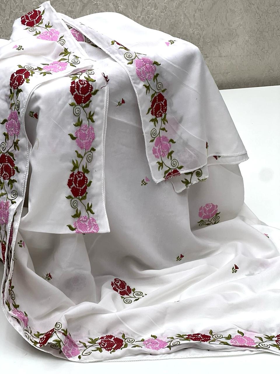Swiss Lawn Fabric
Machine Cross Stitch Embroidered Chadar