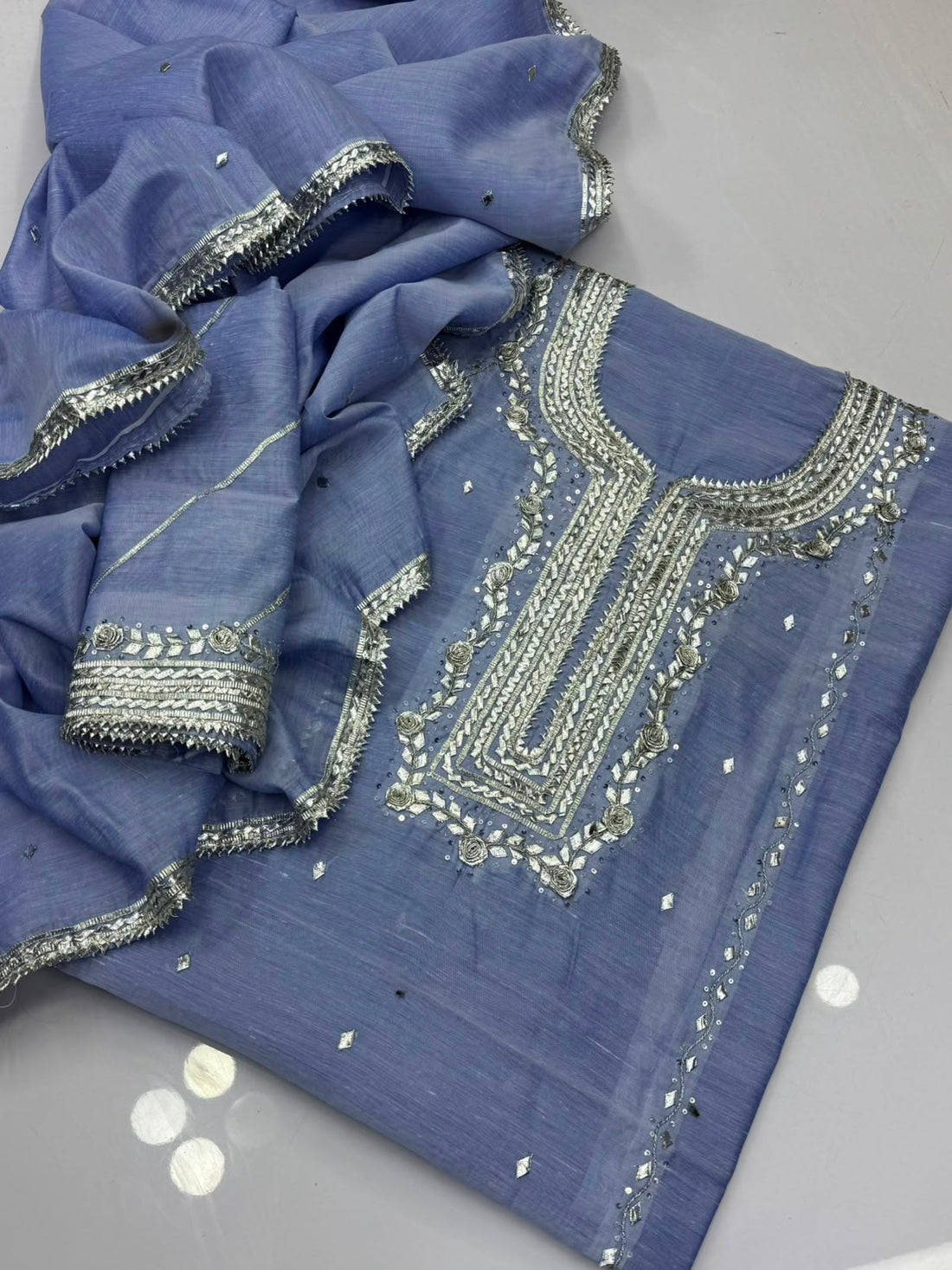 Hand Made Gotta Work With Sequence Embroidery 2 Piece Dress