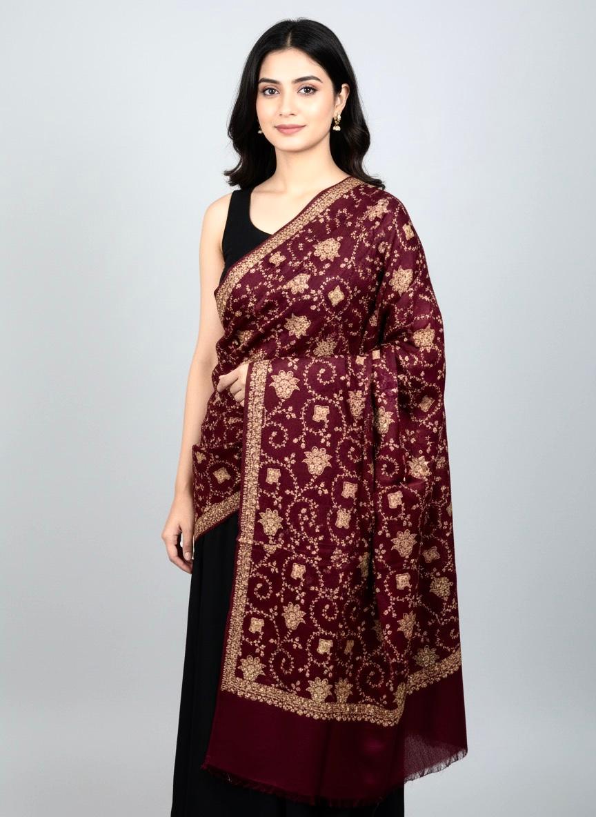 Pashmina Shawl
Hand Made Kashmiri Embroidery With Block Print