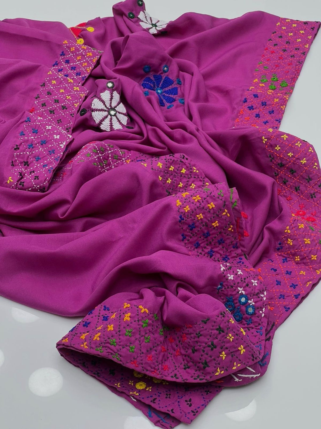 Swiss Lawn Fabric
Hand Made Balochi Embroidery Chadar