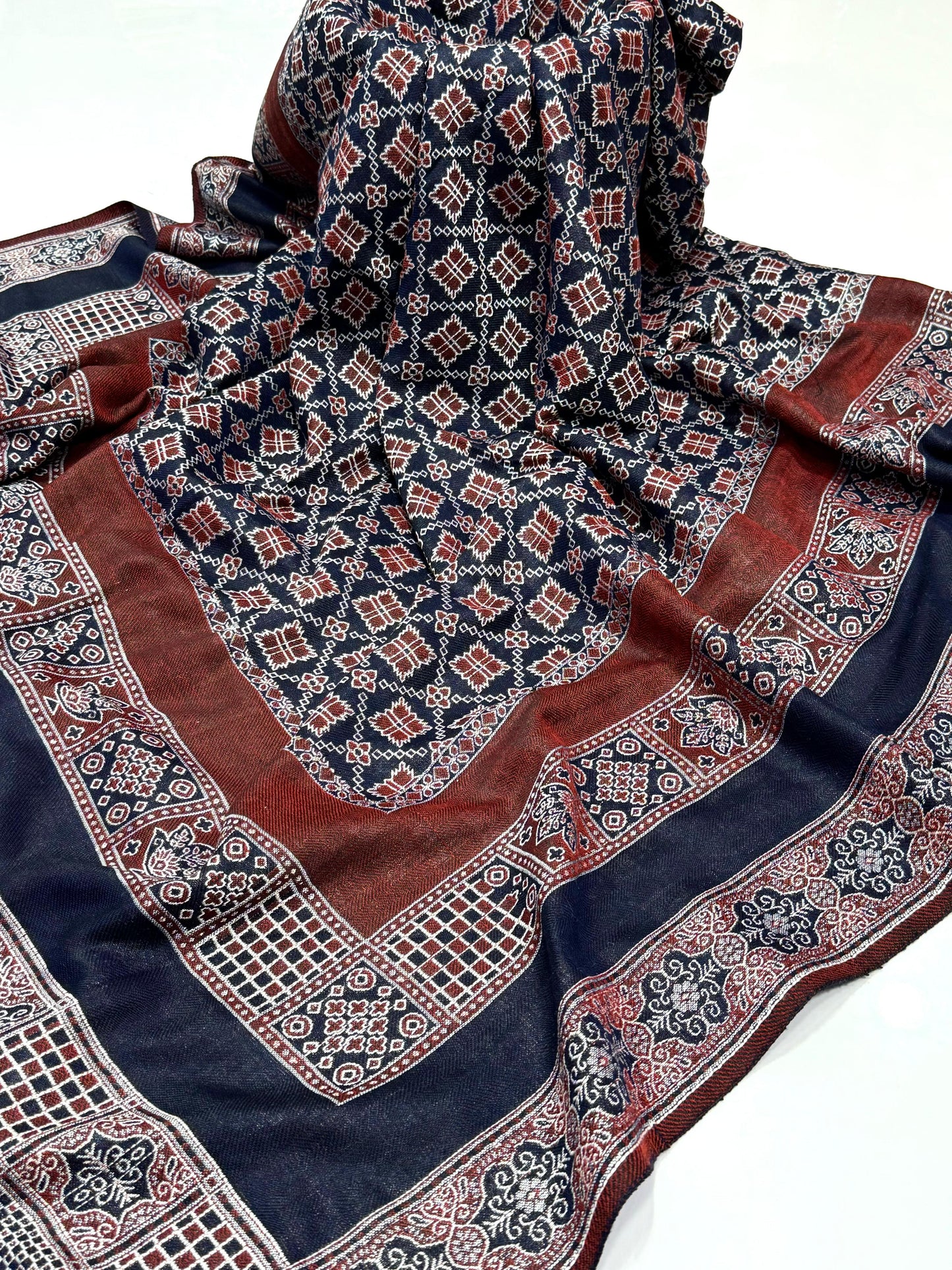 Beautiful Bnarsi Ajrak Pashmina Shawl