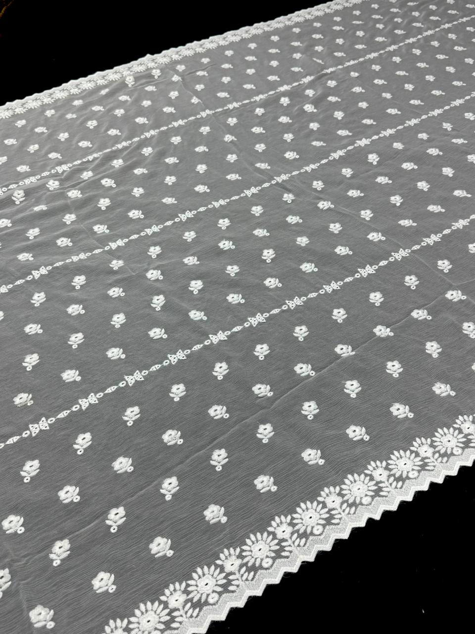 Bamber Chiffon Stuff 
Machine Chicken Kari Embroidered Dupatte