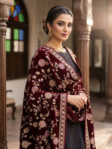 Micro Velvet Shawl
Beautiful Embroidered Bridal Shawl