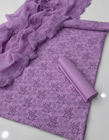 Summer Lawn Collection
Machine Chicken Embroidery 3 Piece Dress