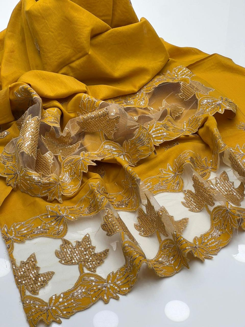 Pashmina Shawl
Machine Cut Work With Sequence Shawl