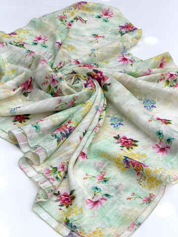 Swiss Lawn 
Beautiful Digital Print Jacquard Chadar