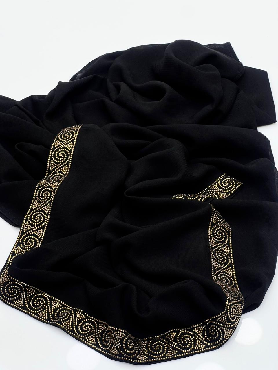 Korean Georgette Fabric
Beautiful Stones Work 1 Sided Border Chadar