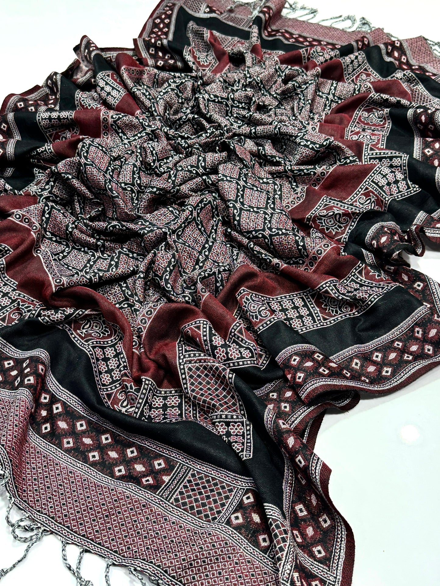 Beautiful Bnarsi Ajrak Pashmina Shawl