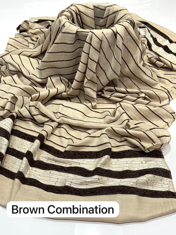Bnarsi Shawl With Velvet Or Sequence Work