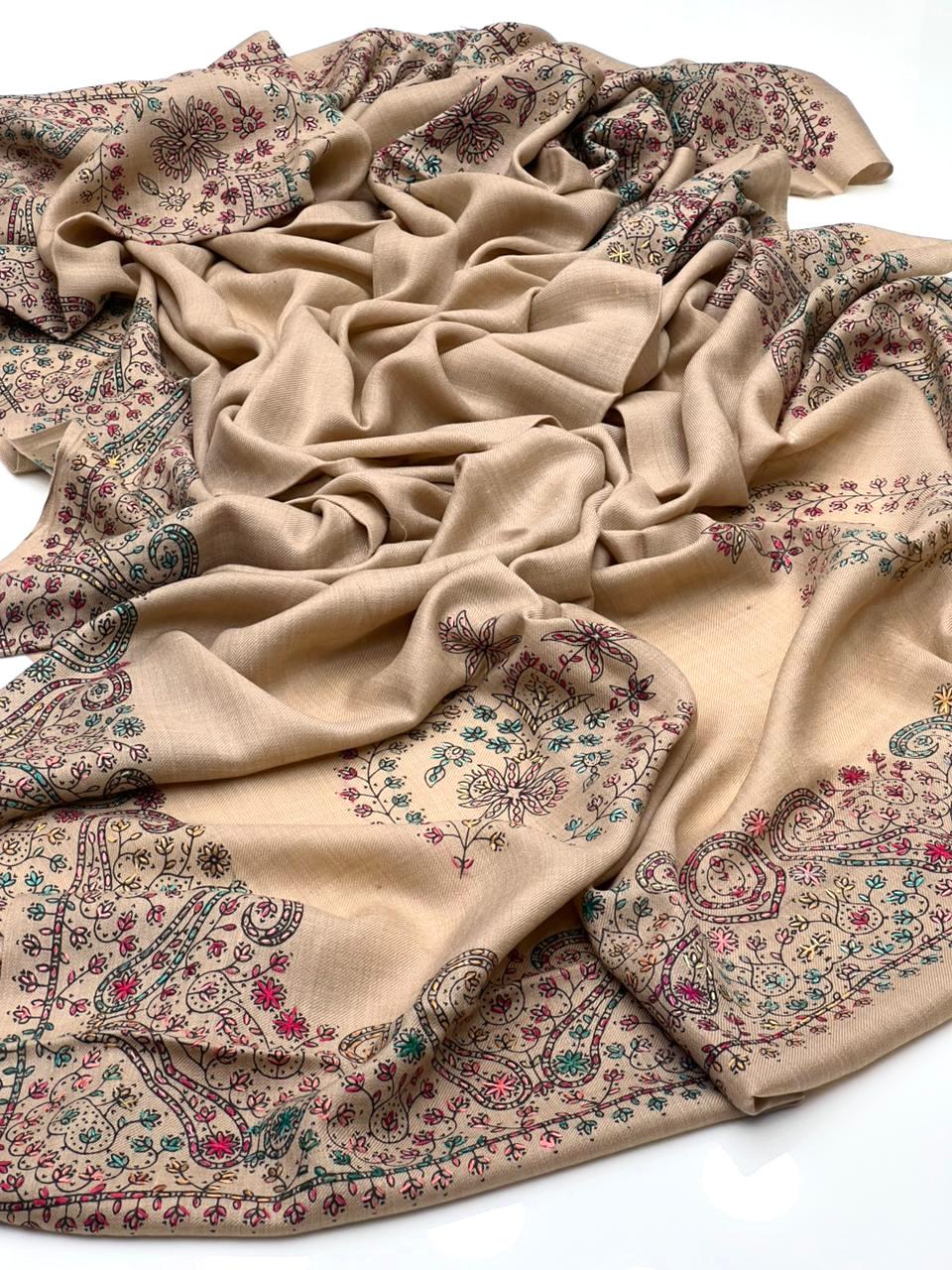 Pashmina Shawl
Hand Made Kashmiri Embroidery With Block Print