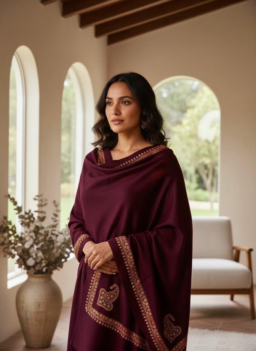 Pashmina Shawl
Hand Made Kashmiri Embroidery With Block Print