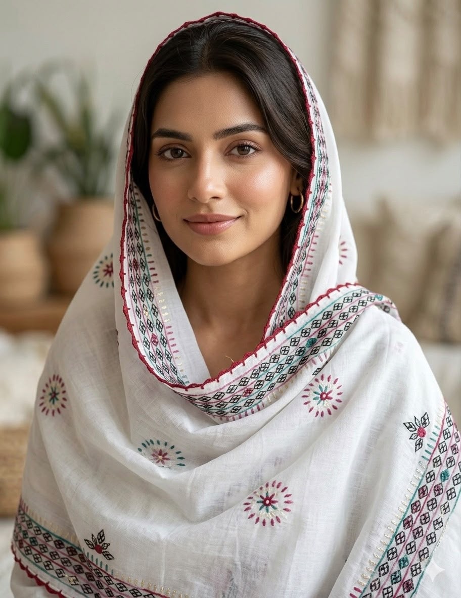 Pure Lawn
Hand Made Balochi Embroidery With Mirror Chadar