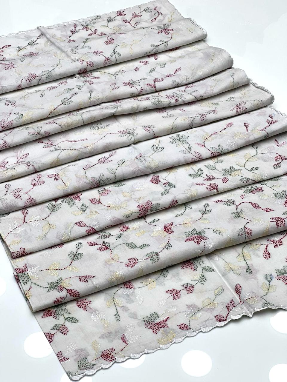 Pure Lawn Stuff 
Multani Hand Made Embroidered Chadar