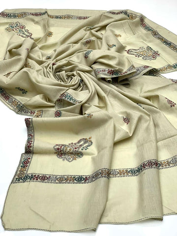Pure Lawn Kashmiri Hand Made Embroidered With Block Print Chadar