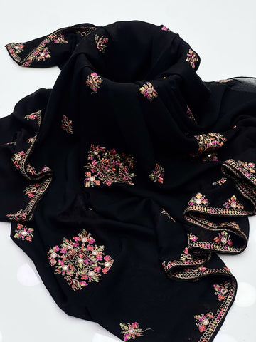 Korean Georgette Fabric
Elegant And Beautiful Machine Balochi Embroidery Chadar