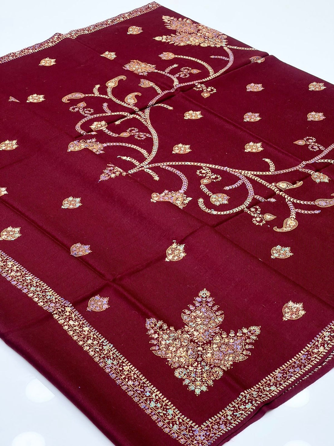 Pashmina Shawl
Hand Made Kashmiri Embroidery With Block Print