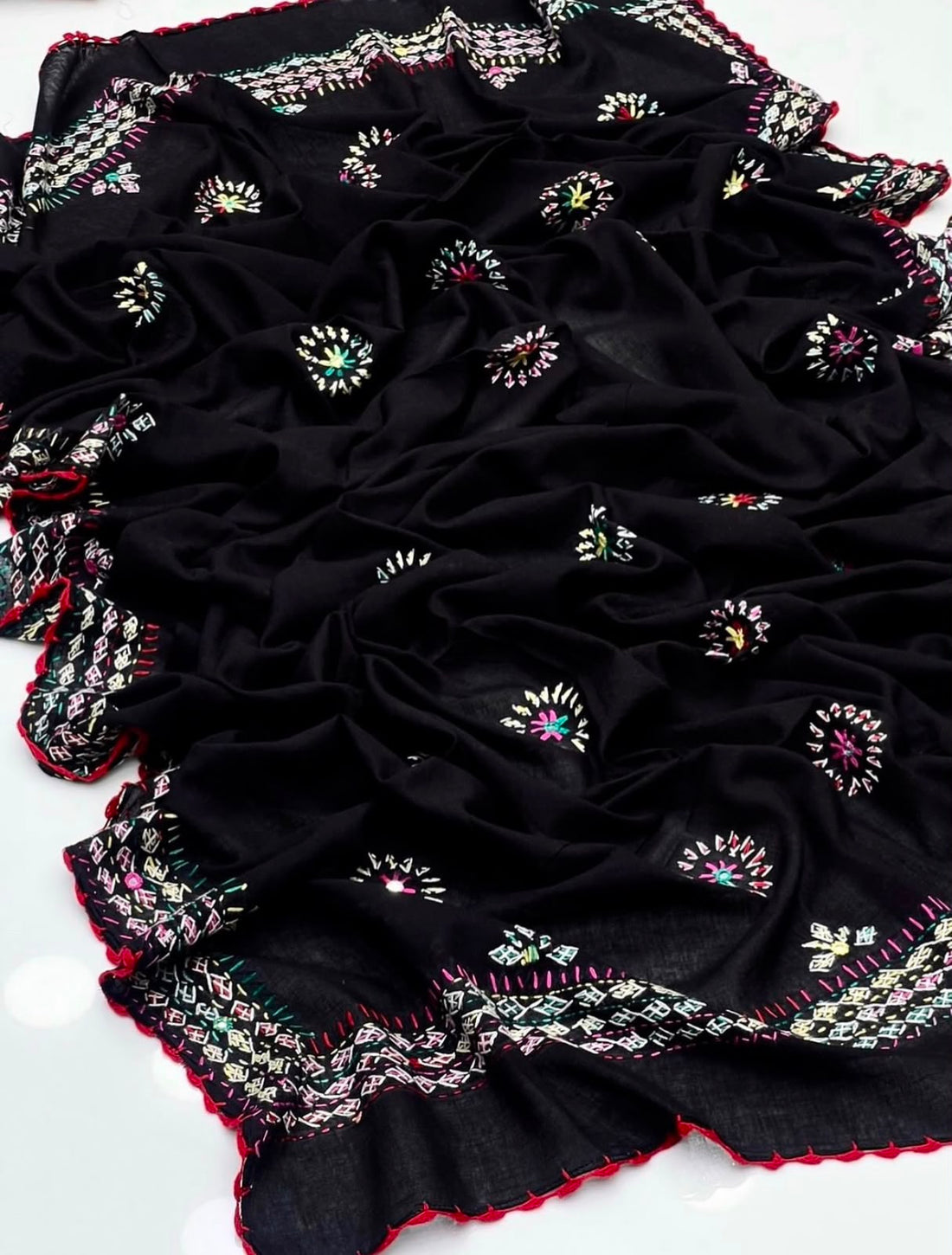 Pure Lawn
Hand Made Balochi Embroidery With Mirror Chadar