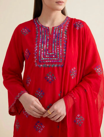 Lawn Summer Collection 
Traditional Hand Made Multani Embriodery 3 Piece Dress