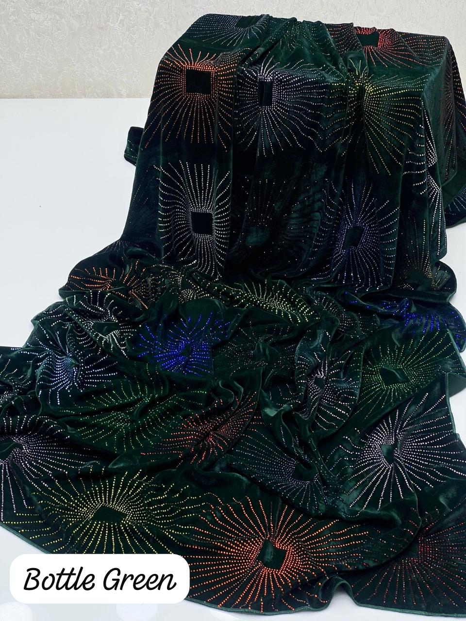 9000 Micro Velvet 
Stones Work Shawl