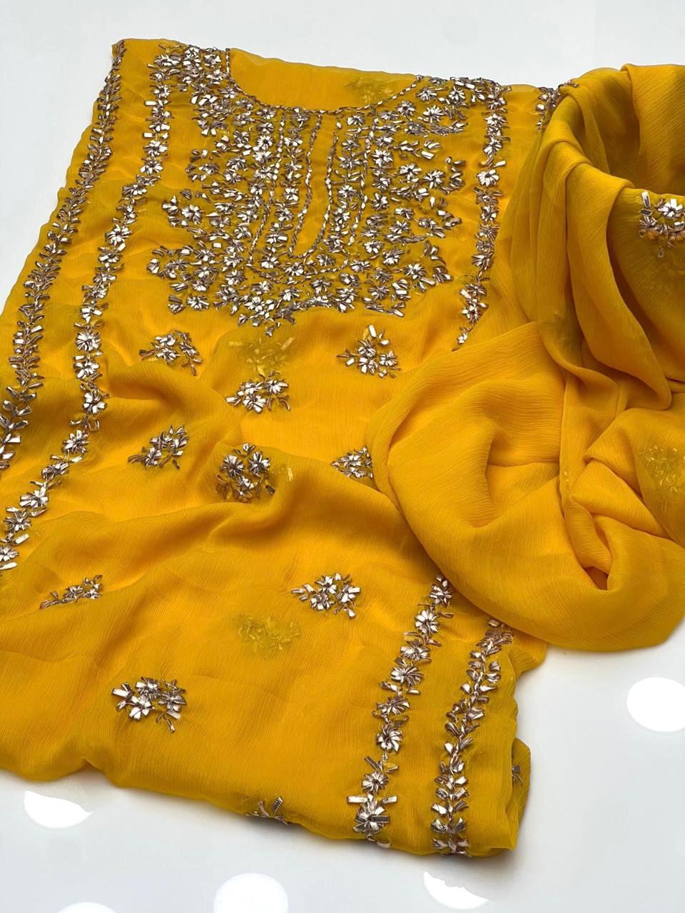 Handmade Gotta on Chiffon 2 Pcs Dress