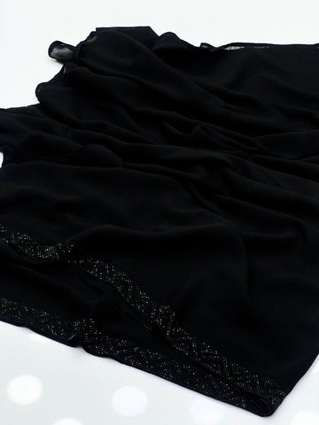 Korean Georgette Fabric
Beautiful Stones Work 1 Sided Border Chadar