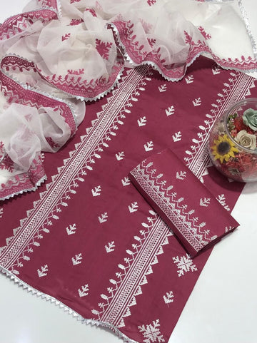 Summer Lawn
Machine Sequence Embroidery 3 Piece Dress