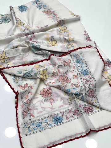 Pure Lawn Fabric
Beautiful Hand Made Multani Embroidery Chadar