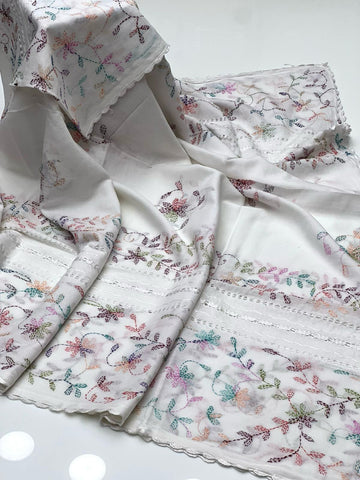 Pure Lawn Stuff 
Multani Hand Made Embroidery With Tarkashi Chadar