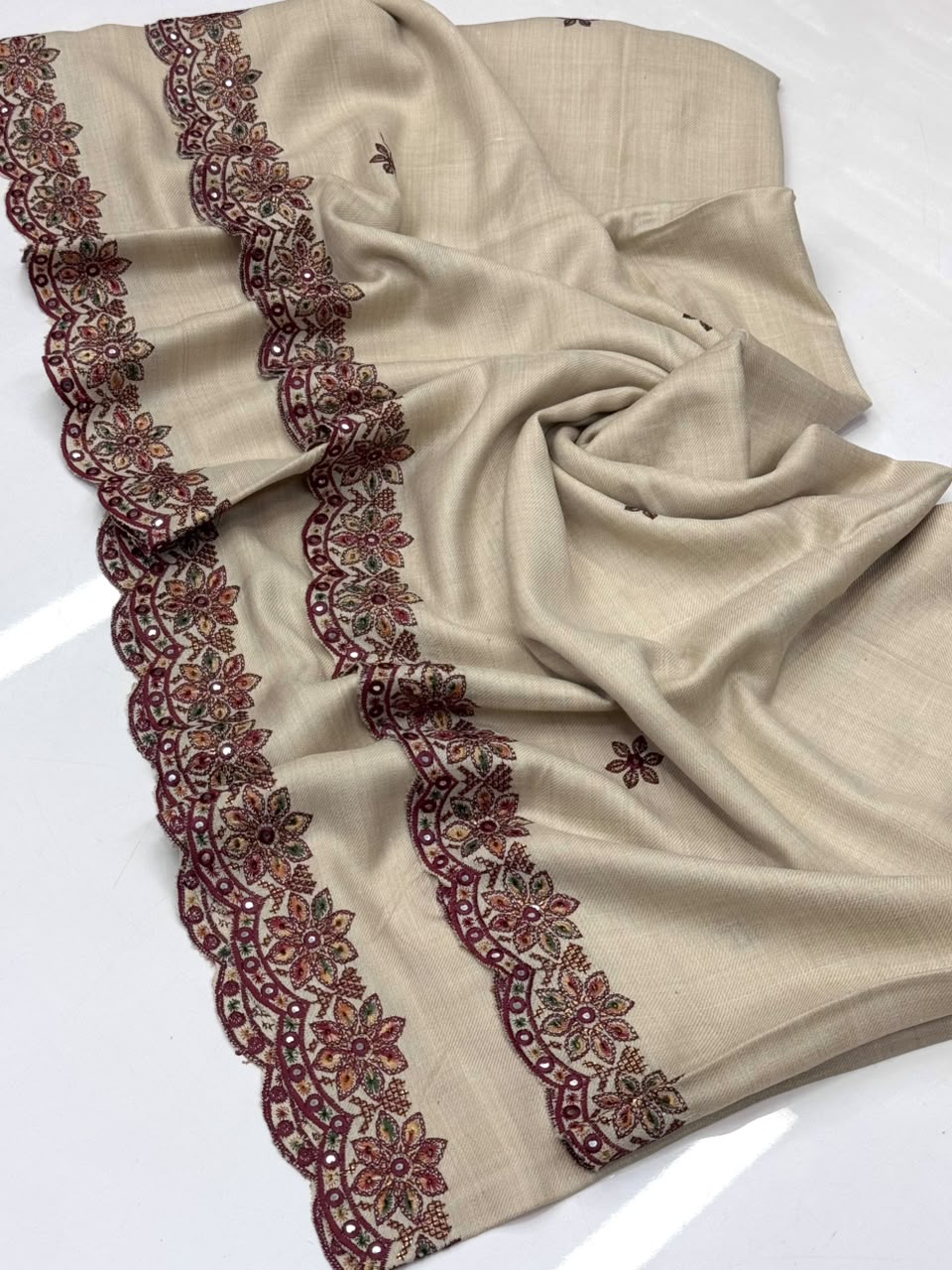 Pashmina Shawl
Beautiful Sequence Border Fancy Shawl