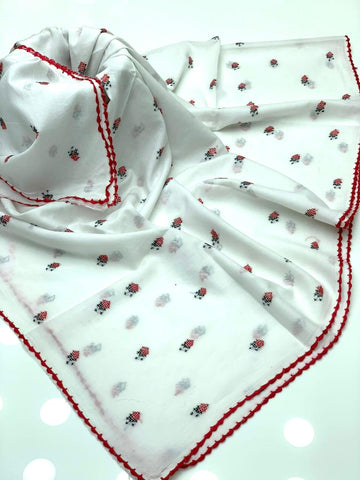 Pure Lawn Fabric
Hand Made Multani Embroidery Chadar
