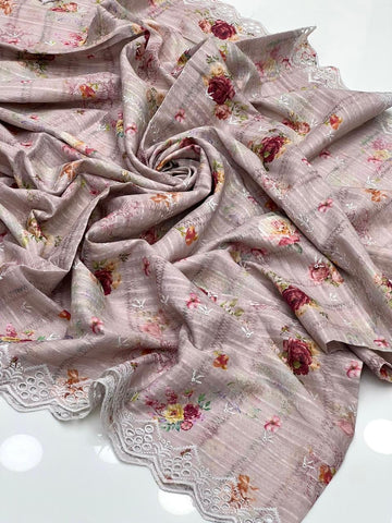 Pure Lawn
Machine Chicken kari Embroidery Chadar