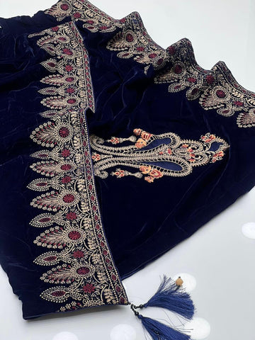 Micro Velvet Shawl
Machine Zarri Work Embroidery