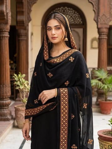 Korean Georgette
Balochi Machine Work 2 Sided Border Chadar