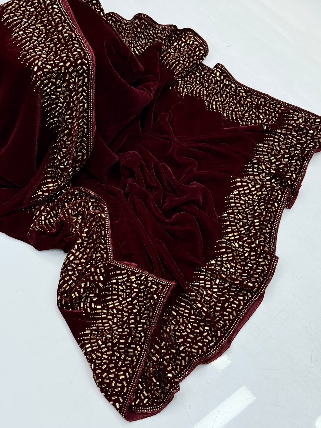 9000 Micro Velvet Shawl
Beautiful Stones Work